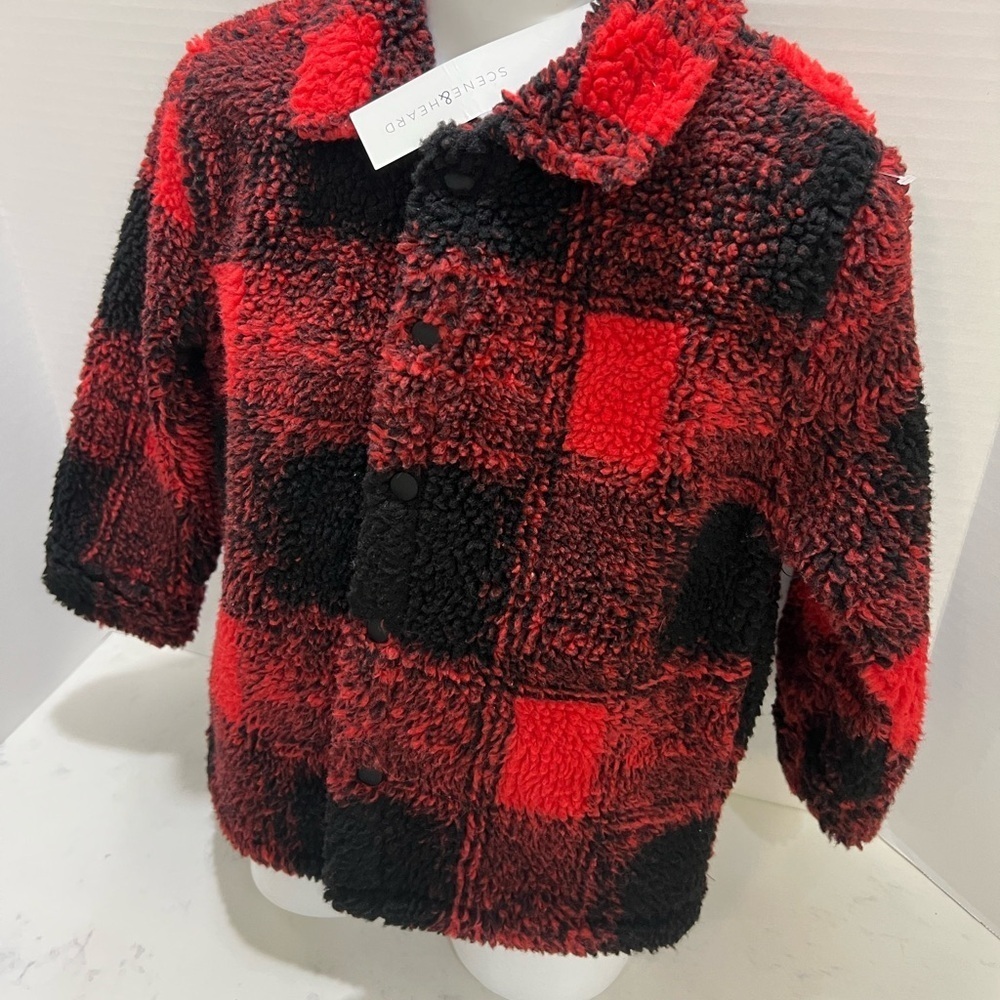 Kids Red and Black Checkered Jacket - Picture 4 of 7